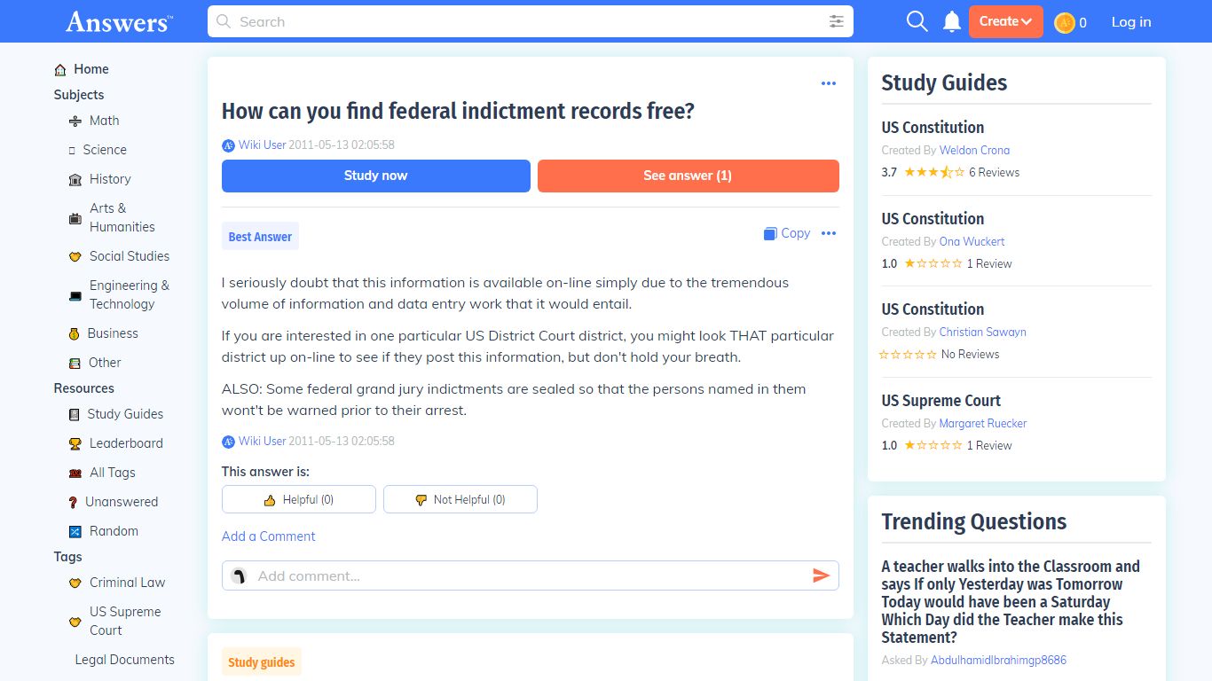 How can you find federal indictment records free? - Answers